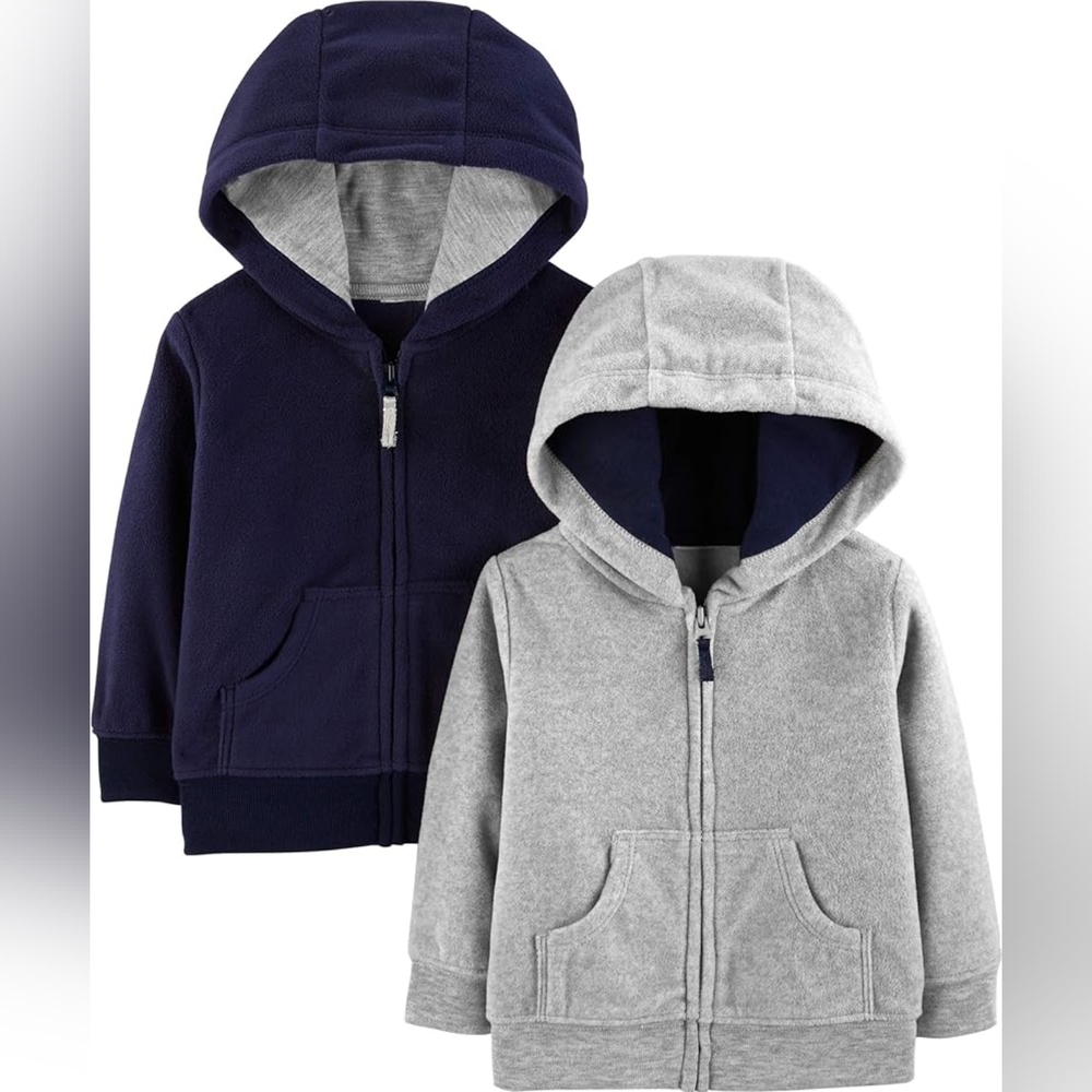 2-pack NWT Zip Up Hoodie Zipper Cardigans 18 Months 18m Fleece Toddler Hoodies